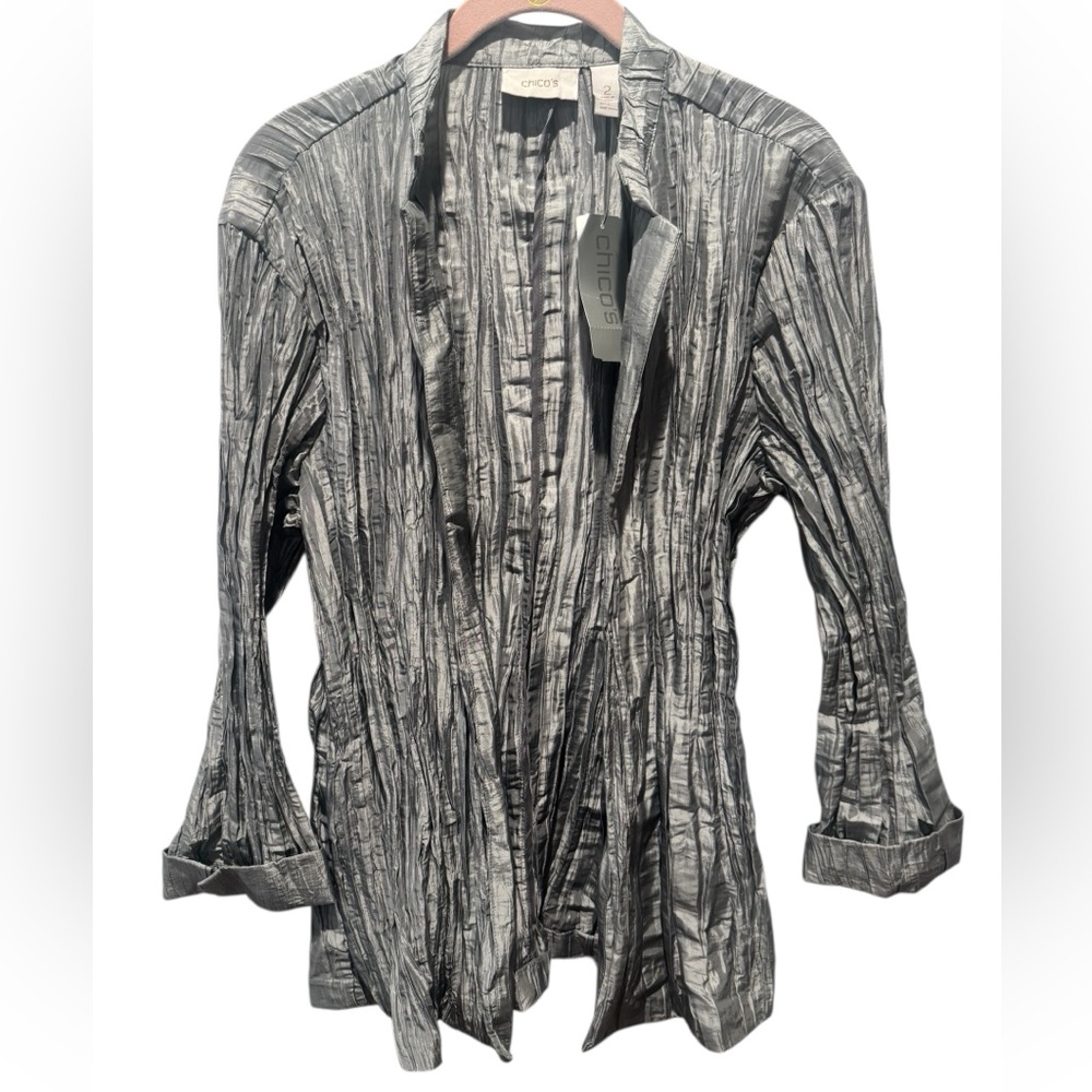 CHICO’S Clearly Crinkle Joria 3/4 Jacket